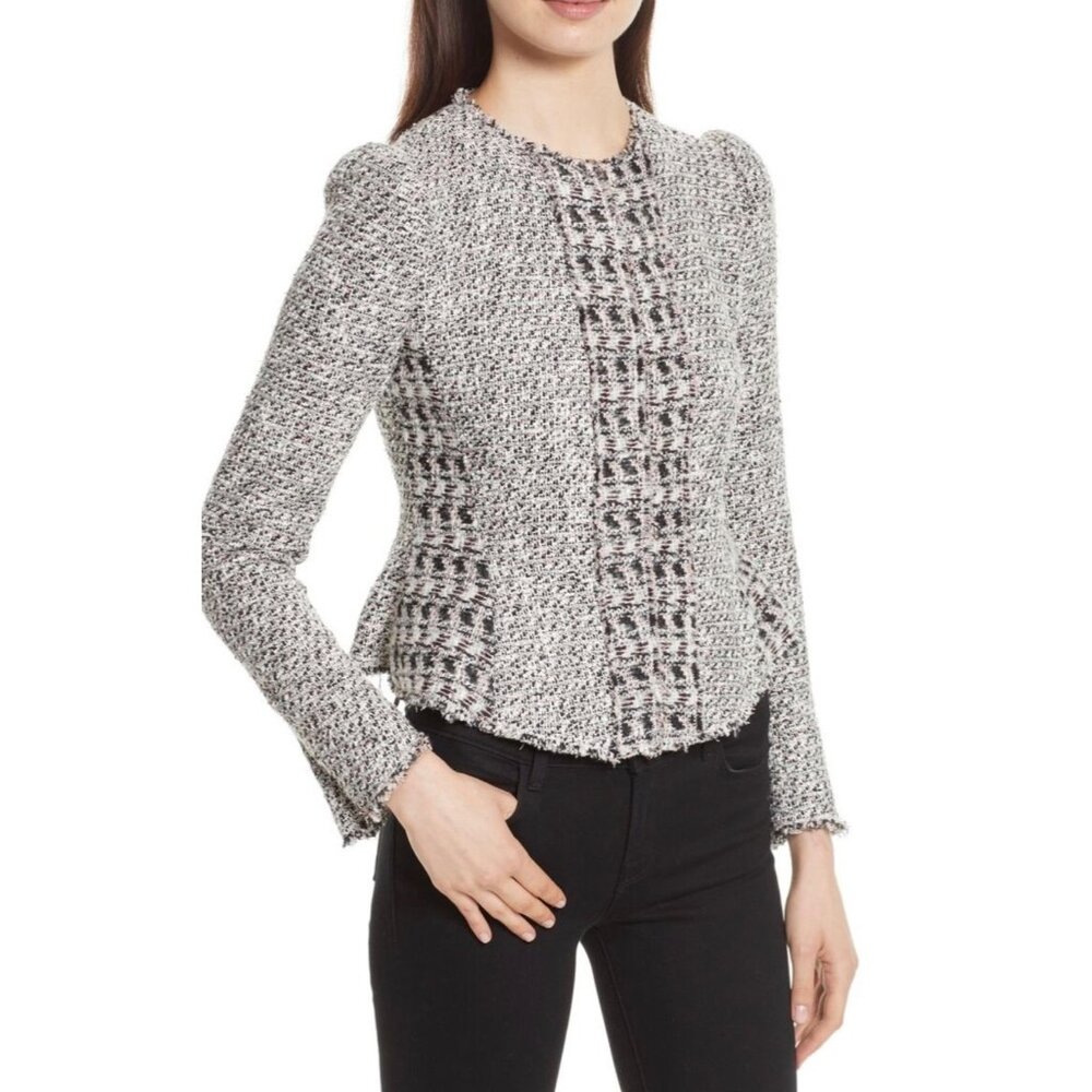 Women's Rebecca Taylor Mixed Tweed Blazer Jacket 4 - Picture 1 of 12